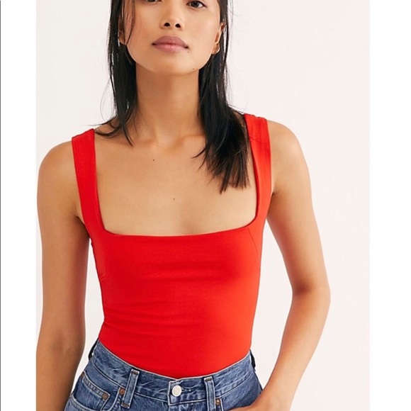 Free People Tops - NWT Free People Intimate Square Off Cami Red Size Small